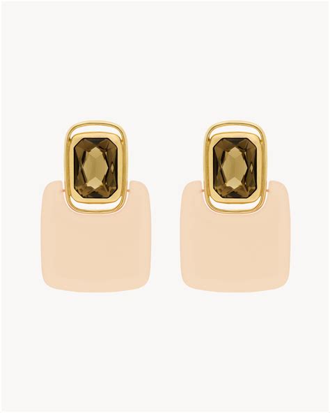 ysl teardrop necklace|ysl cabochon square earrings.